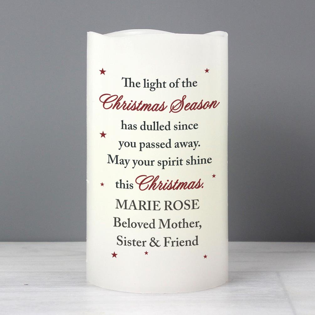 Personalised Christmas Season Memorial LED Candle Extra Image 1